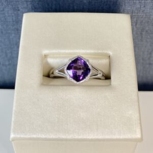 Amethyst White Gold Ring