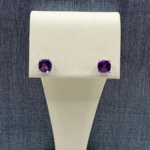 Amethyst Studs in White Gold