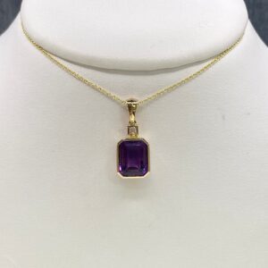 Amethyst and Diamond Necklace