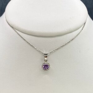 Amethyst and Diamond Pendant