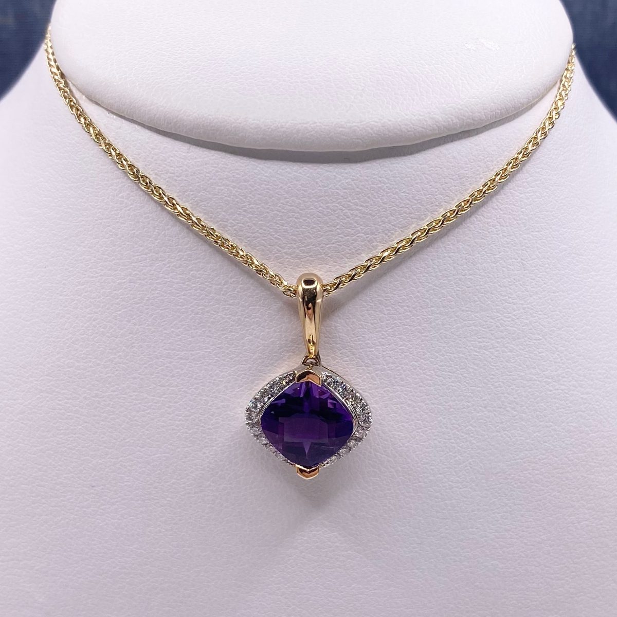 Amethyst and Diamond Statement Pendant