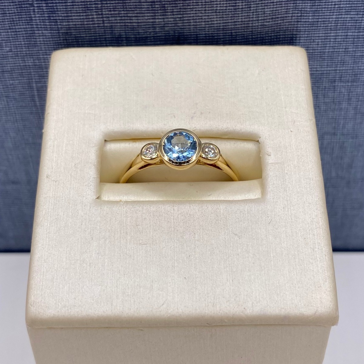Aquamarine and Diamond Fashion Ring