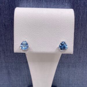 Aquamarine Studs in White gold