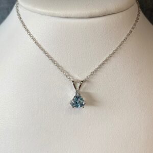 Aquamarine Necklace in White Gold