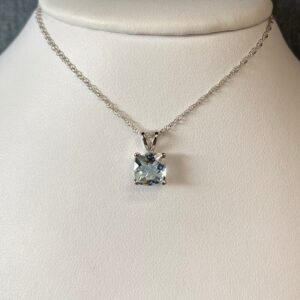 Aquamarine Necklace in White Gold