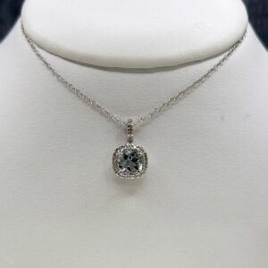 Aquamarine and Diamond Pendant