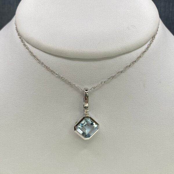 Aquamarine and Diamond Pendant