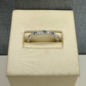 Aquamarine and Diamond Stackable