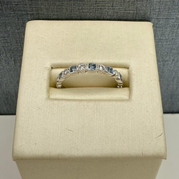 Aquamarine and Diamond Stackable