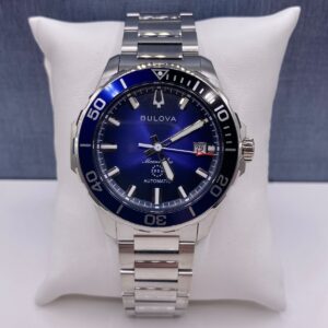 Blue and White Automatic Bulova