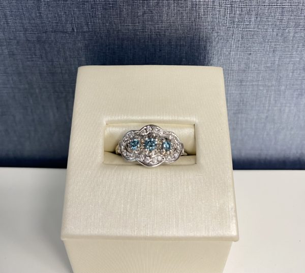 Blue Diamond White Gold Ring