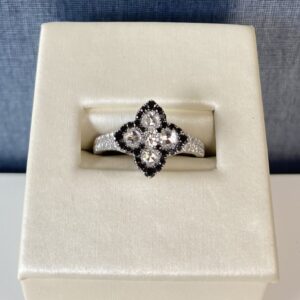 White and Black Diamond Ring