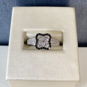 White and Black Diamond Ring