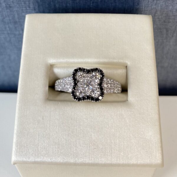 White and Black Diamond Ring
