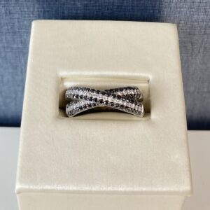 White and Black Diamond Ring