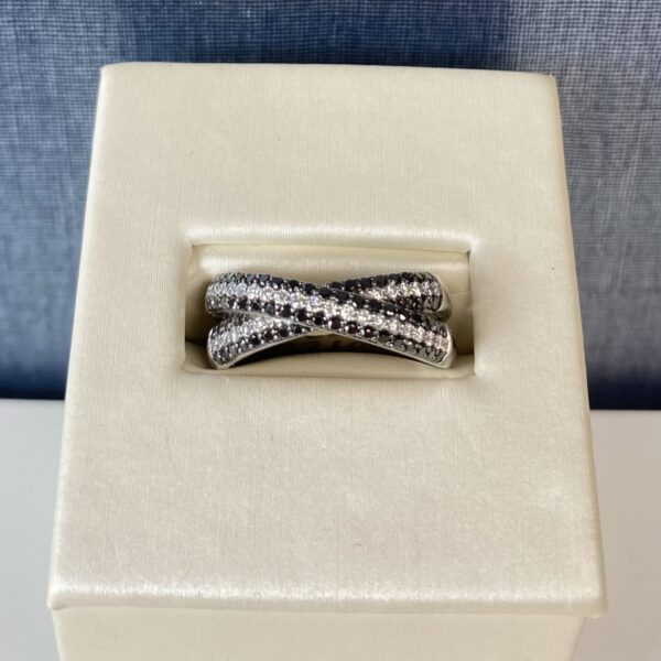 White and Black Diamond Ring
