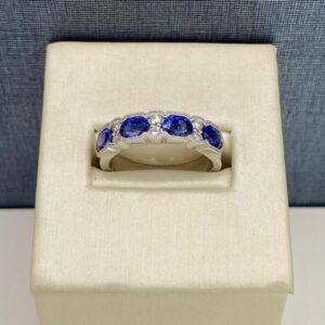 Blue Sapphire and Diamond Fashion Ring