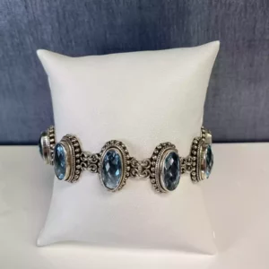 Blue Topaz and Sterling Silver Bracelet