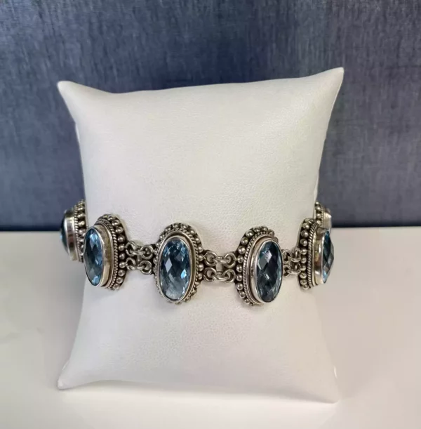 Blue Topaz and Sterling Silver Bracelet