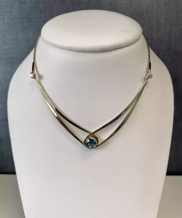 Blue Topaz and Sterling Necklace