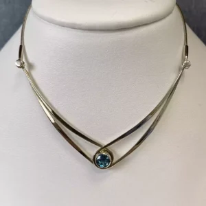 Blue Topaz and Sterling Necklace