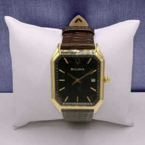 Black and Yellow Bulova Hall with Brown Band