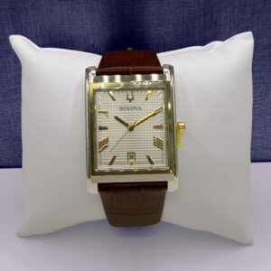 Two Tone Bulova with Brown Leather Band