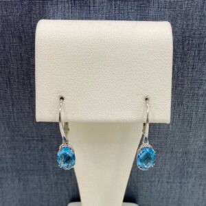 Blue Topaz Drops in White Gold