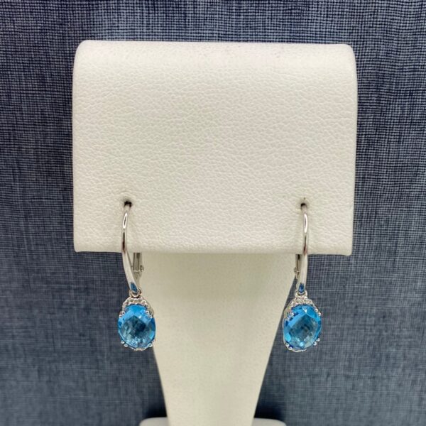 Blue Topaz Drops in White Gold