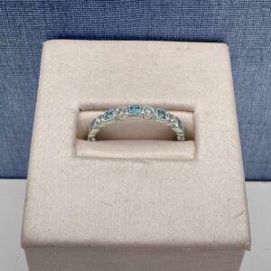 Blue Topaz Patterned Stackable Ring