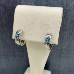 Sterling Silver and Blue Topaz Hoops