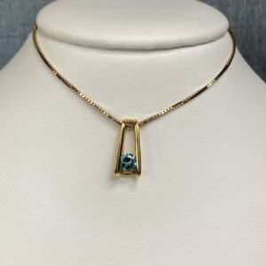 Blue Diamond Channel Set in Yellow Gold