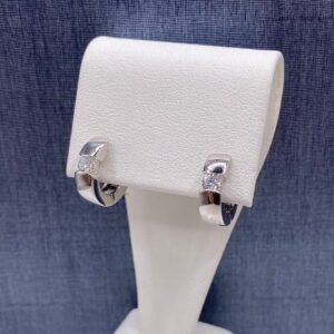 CZ in Sterling Silver Hoops
