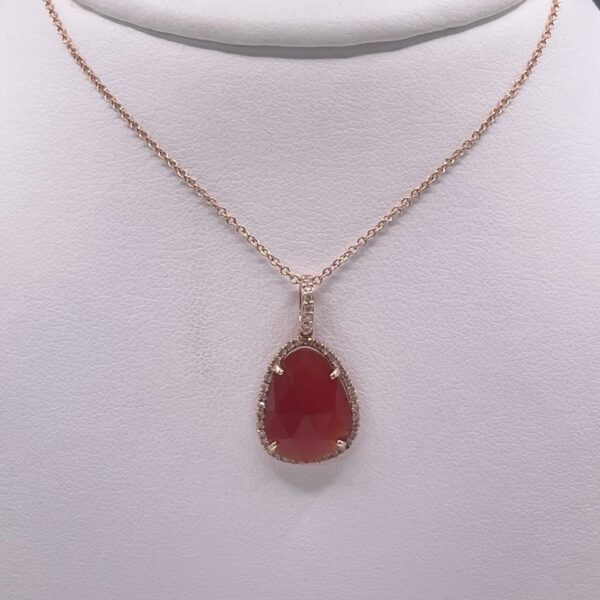 Carnelian and Diamond Necklace