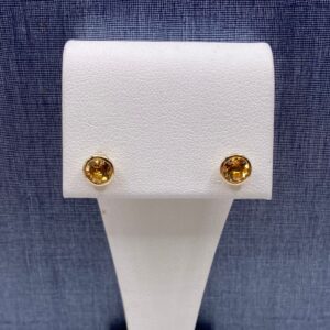 Citrine Studs in Yellow Gold