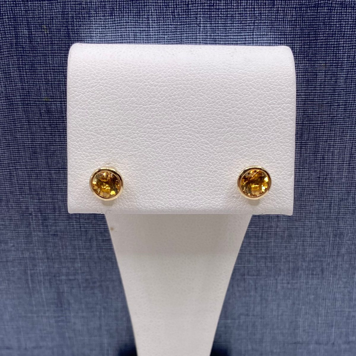 Citrine Studs in Yellow Gold