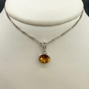 Citrine and Diamond Pendant