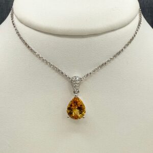 Citrine and Diamond Statement Pendant