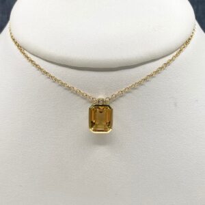 Citrine and Diamond Sliding Pendant