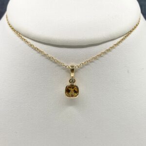 Citrine and Diamond Pendant