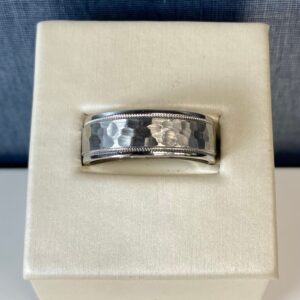 Colbalt With Milgrain and Hammered Detail