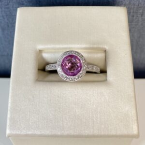 Synthetic Corundum White Gold Ring