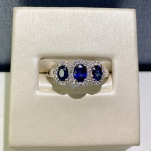 18kw, Sapphire and Diamond Ring