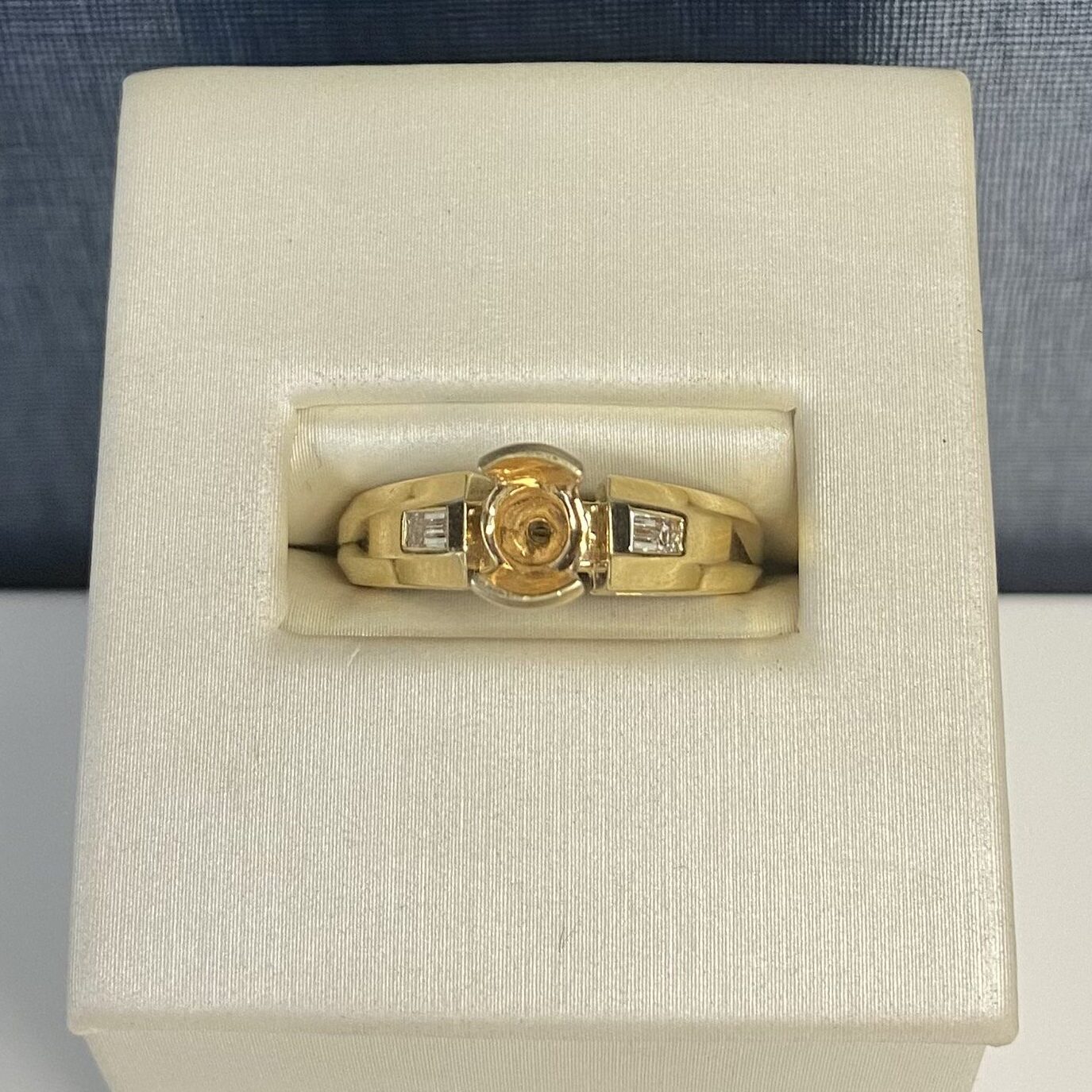Yellow Gold Engagement Ring with Side Diamonds