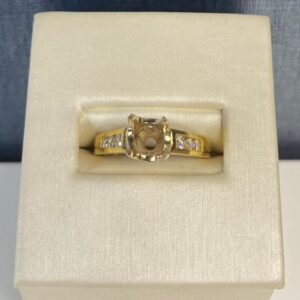 Yellow Gold Engagement Ring with Six Side Diamonds