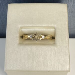 Yellow Gold Engagement Ring with Side Diamonds