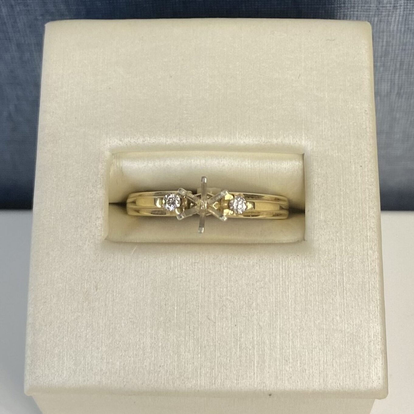 Yellow Gold Engagement Ring with Side Diamonds