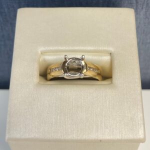 Two Tone Diamond Engagement Ring