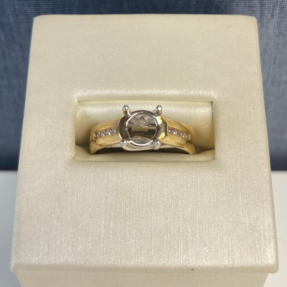 Two Tone Diamond Engagement Ring