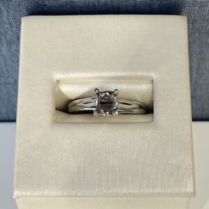 Platinum and Hidden Diamond Engagement Ring